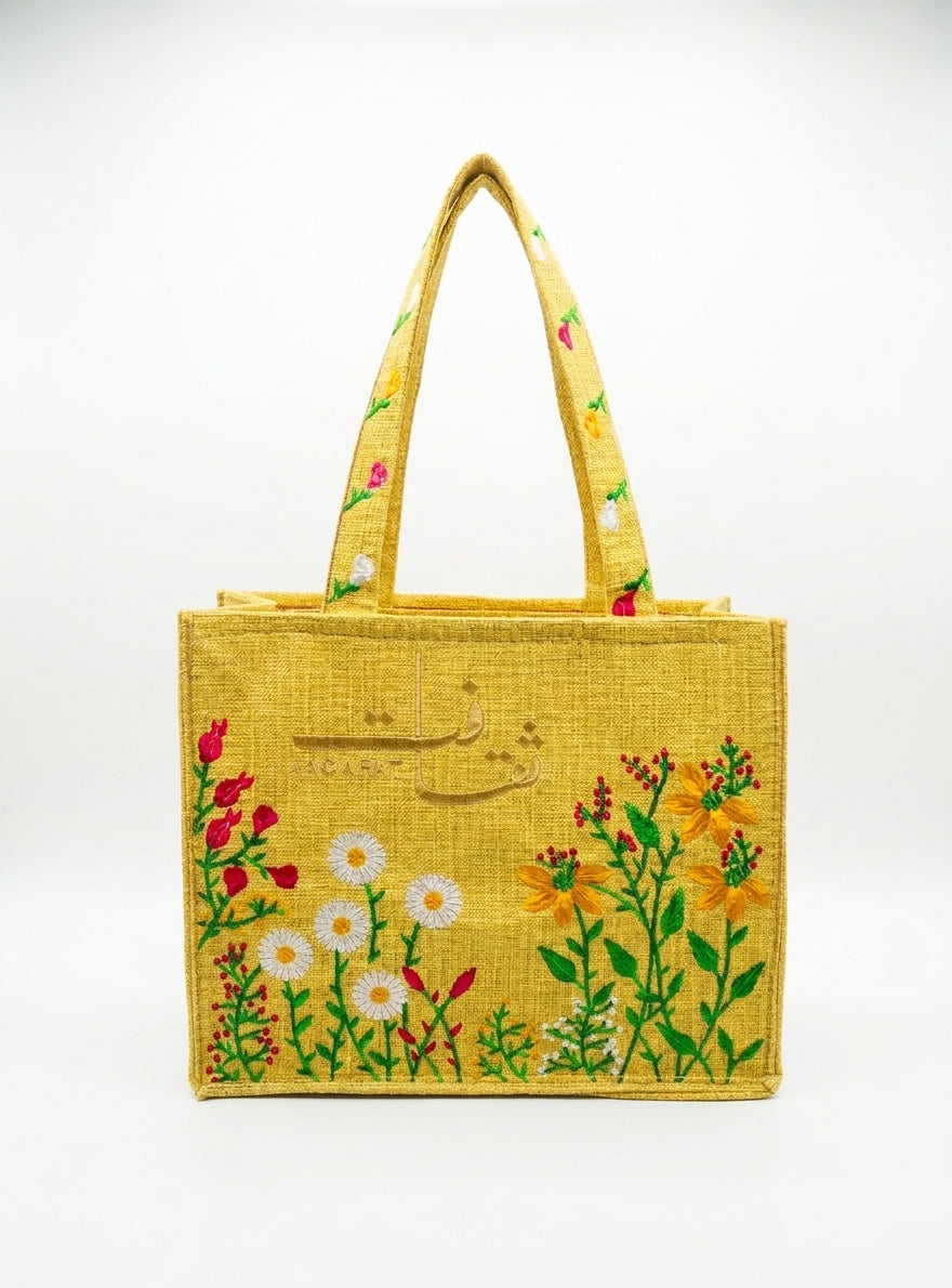 Saqafat Tote Bag - Marigold Yellow